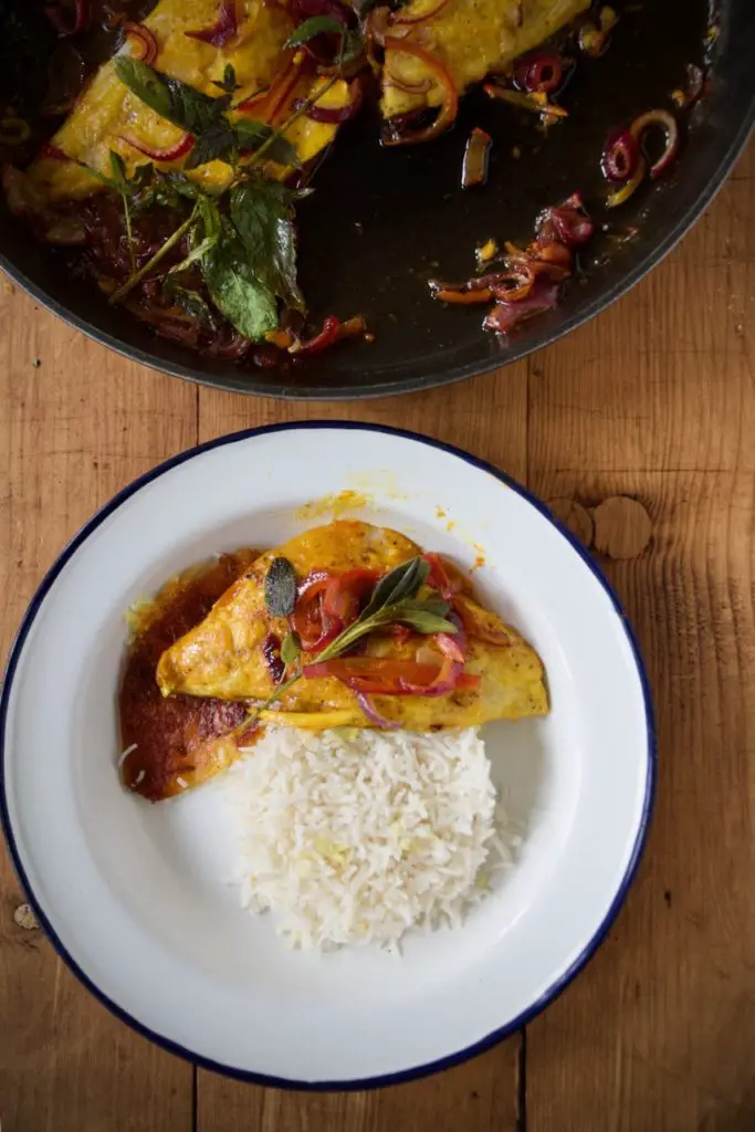 Mahi Zaferani - Doradenfilet in Safran-Sauce ماهی زعفرانی