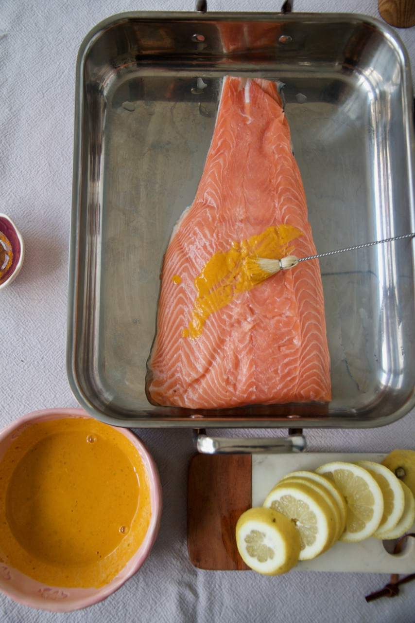 Einfacher Kurkuma Zitronen Lachs Aus Dem Ofen Labsalliebe