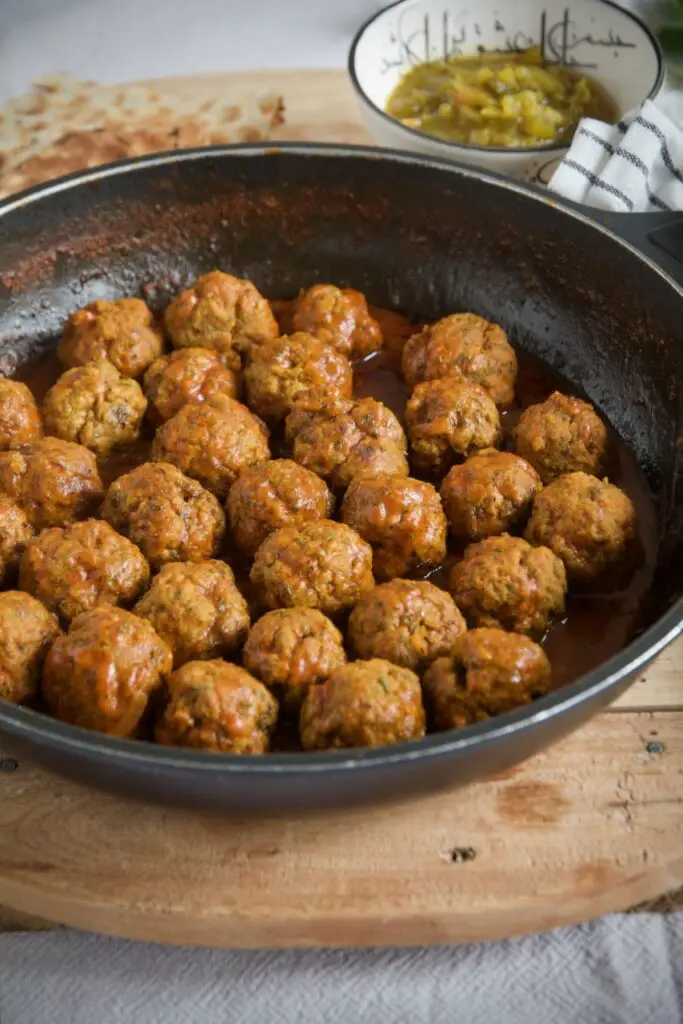 Koofteh Rizeh – Lamb Meatballs with Mint in Tomato Sauce کوفته ریزه