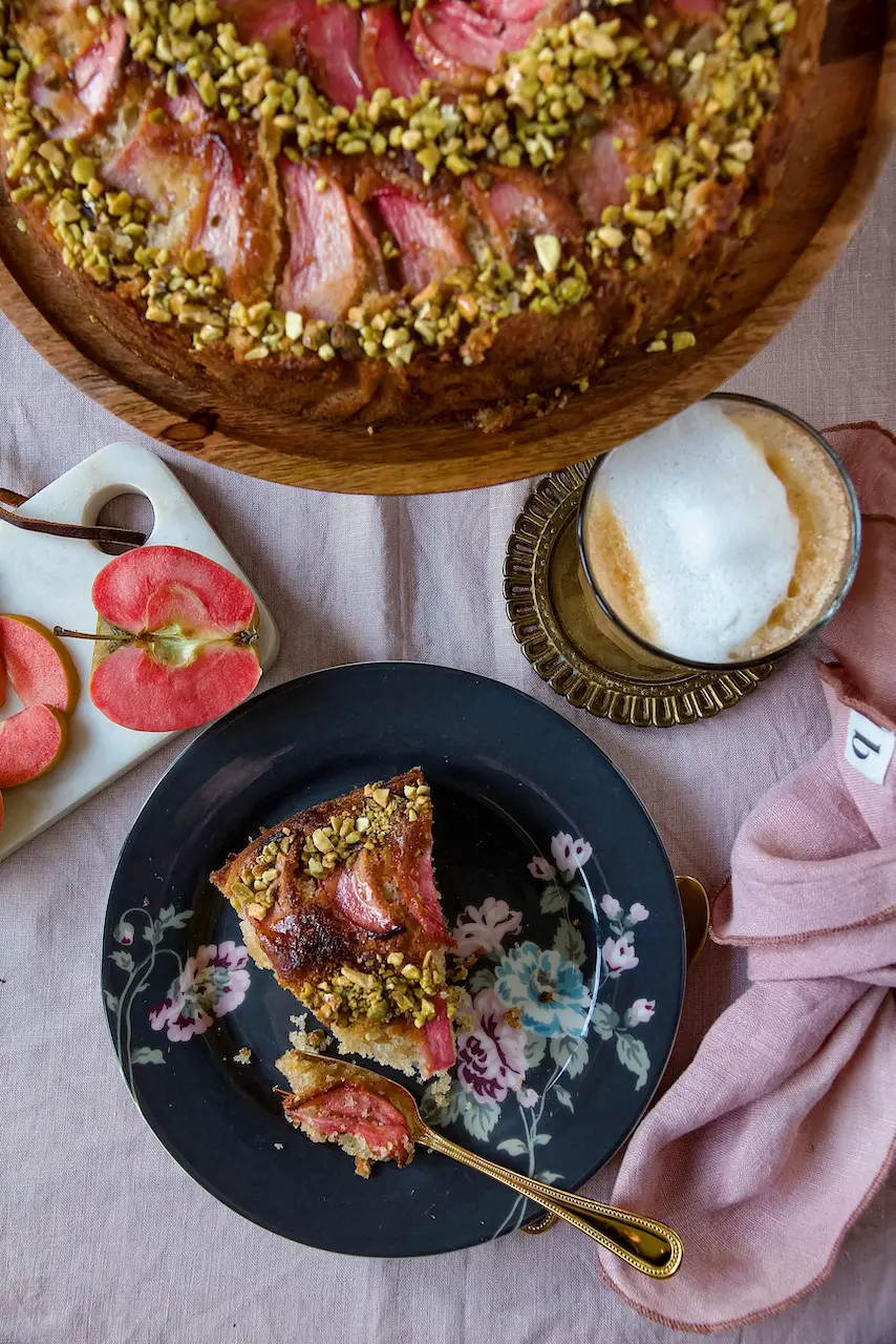 Cake Sib - Persian Apple Cake with Pistachios کیک سیب