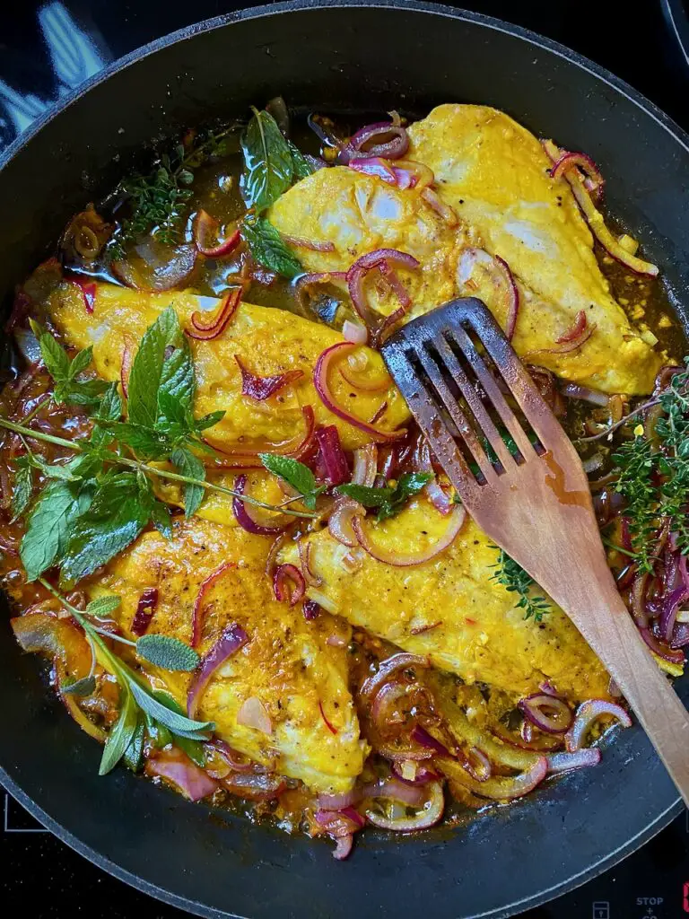 Mahi Zaferani - Sea Bream Fillet in Saffron ماهی زعفرانی