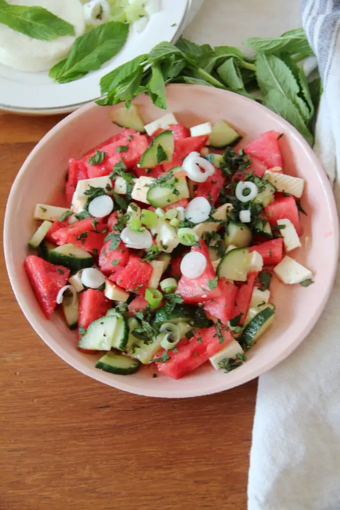 Salad-e Panir o Hendevaneh - Persian Watermelon and Feta Salad