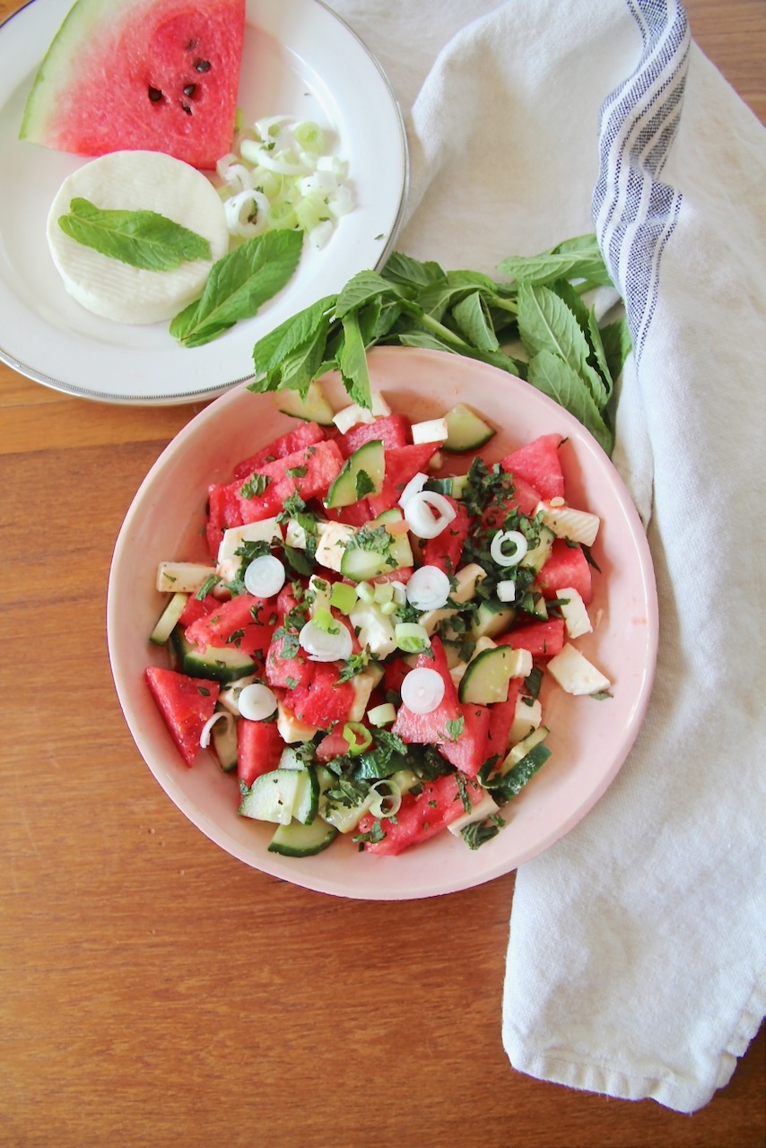 Salad-e Panir o Hendevaneh - Persian Watermelon and Feta Salad