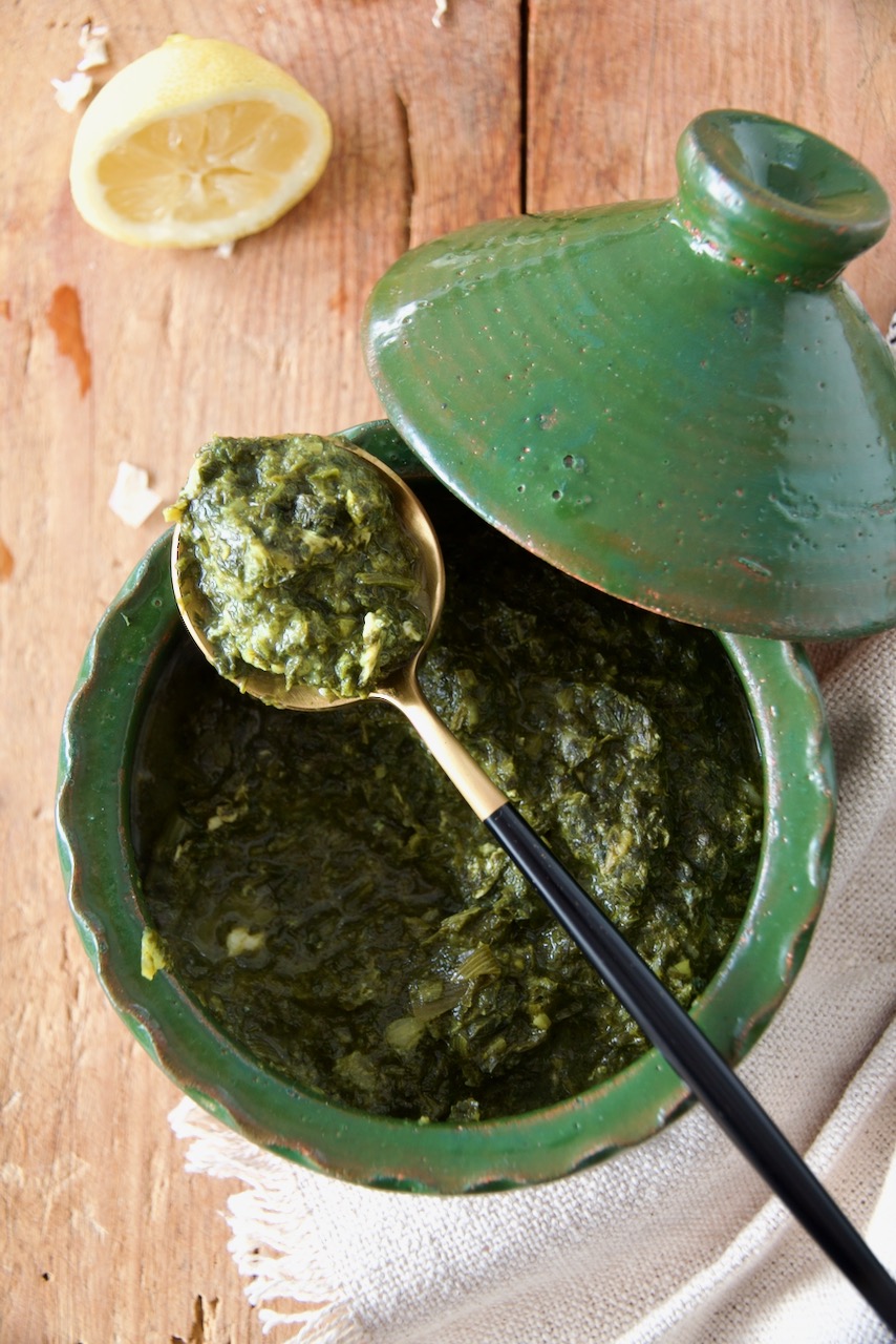 Torsh-e Tareh - Vegetarian Herb Stew with Egg