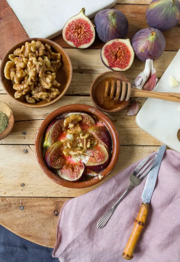 Baked Feta with Figs and Caramelized Walnuts