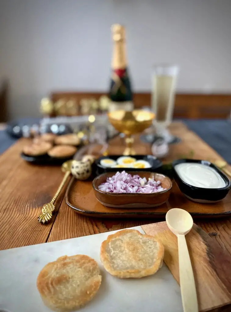 Blinis with Caviar and Champagne