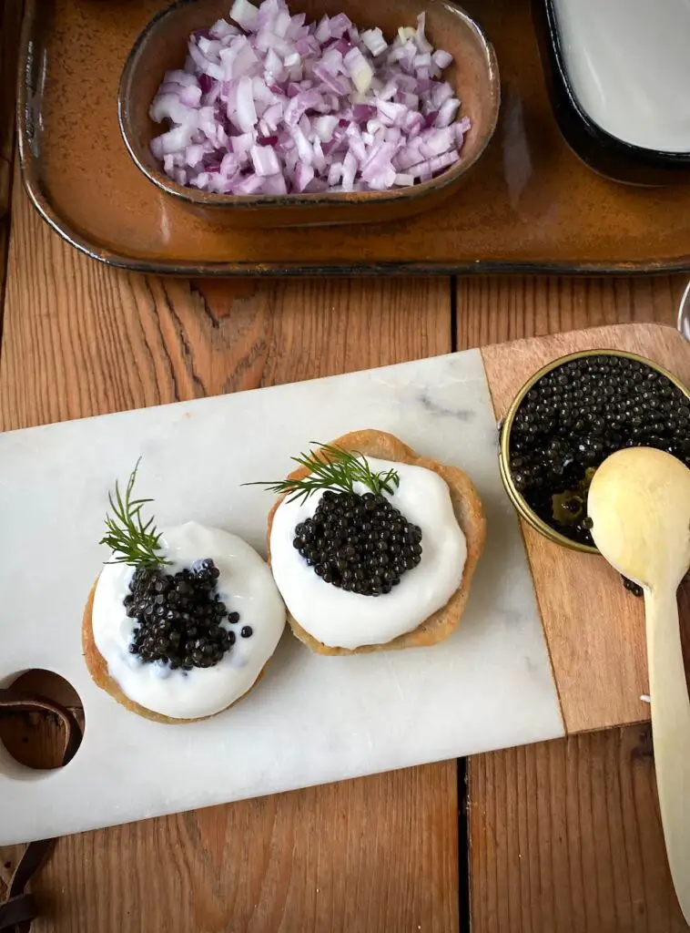 Blinis with Caviar and Champagne