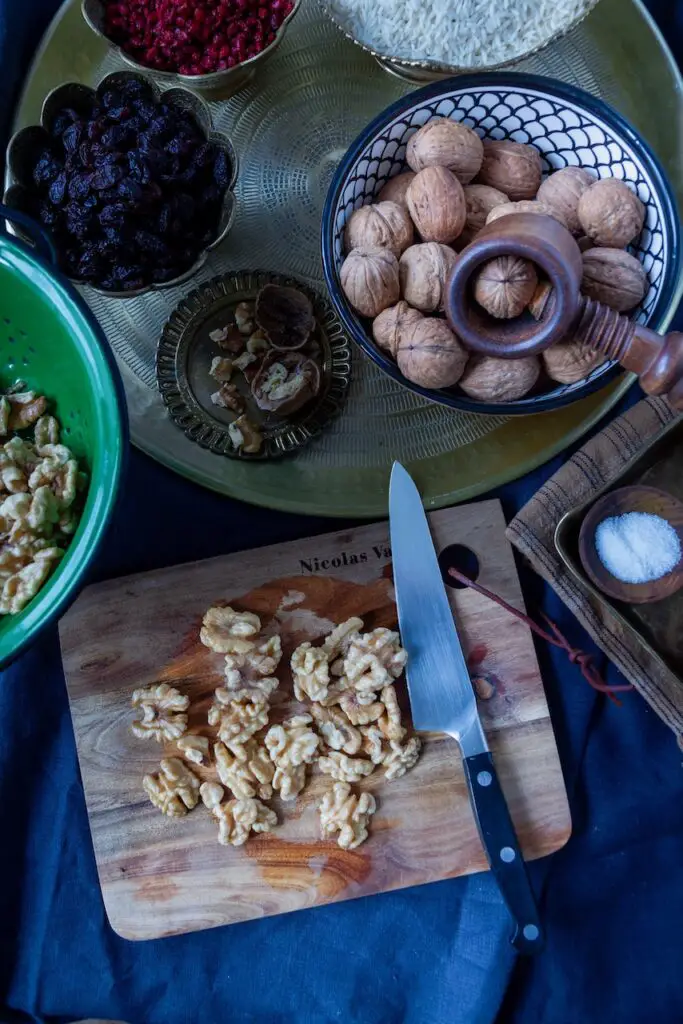 Gerdoo Polo – Walnut Rice with Barberries, Raisins and Saffron