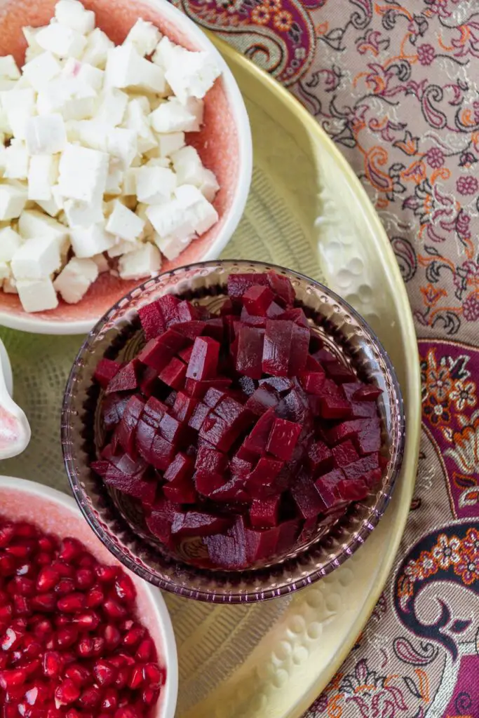 Beetroot Salad with Pomegranate and Feta for Shab-e Yalda