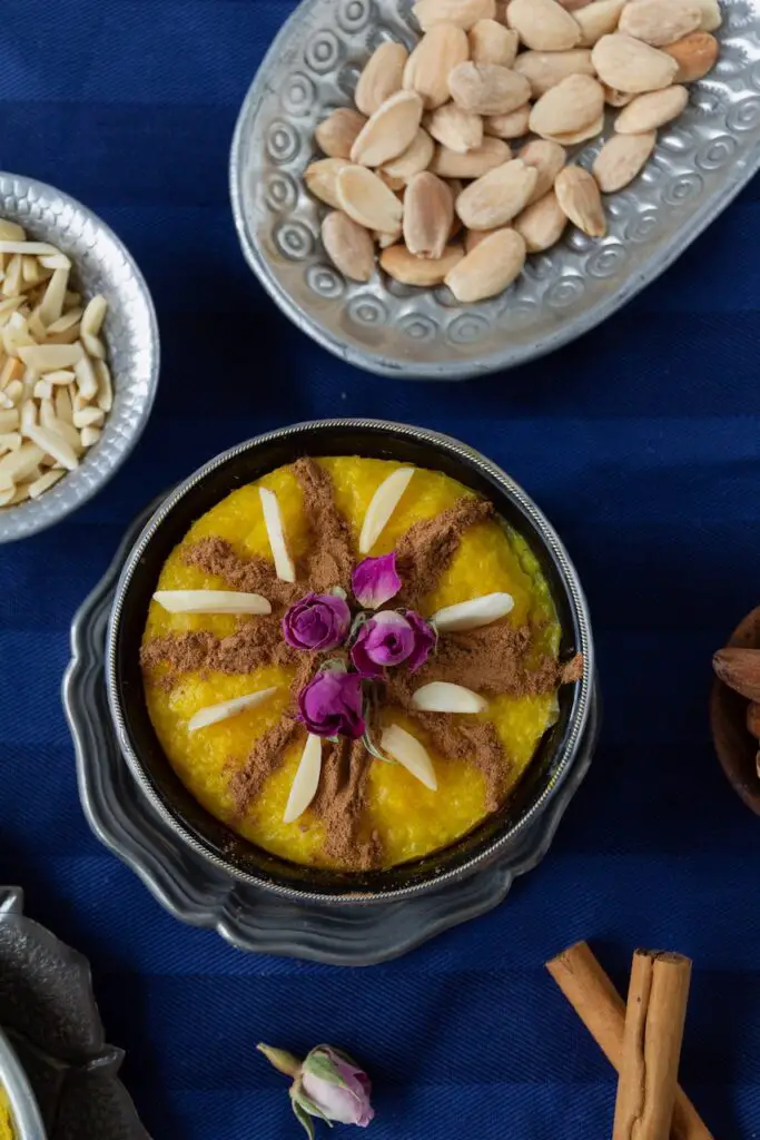 Sholeh Zard – Persian Saffron Rice Pudding