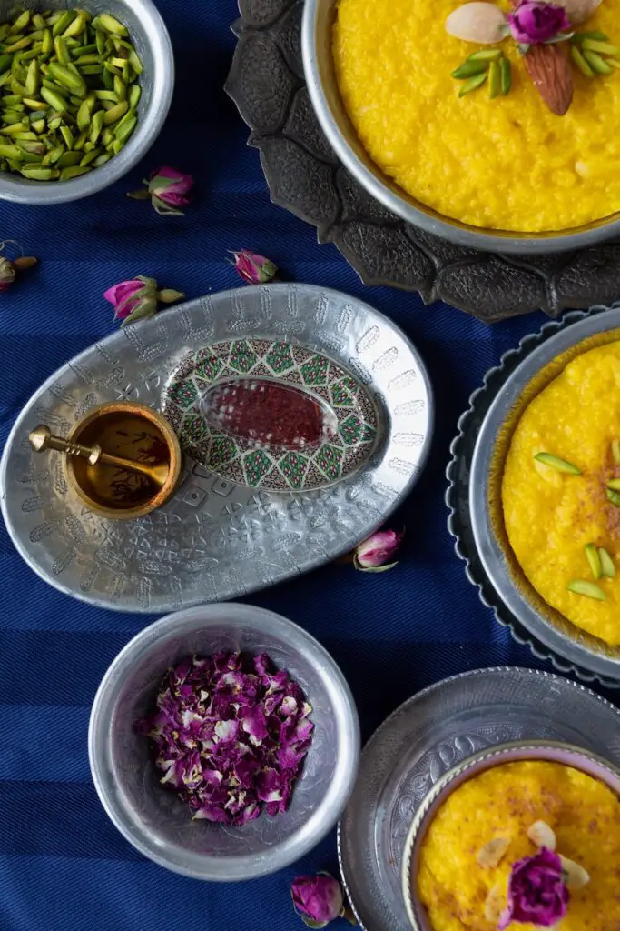 Sholeh Zard – Persian Saffron Rice Pudding