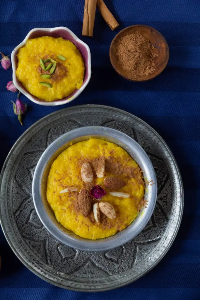 Sholeh Zard – Persian Saffron Rice Pudding