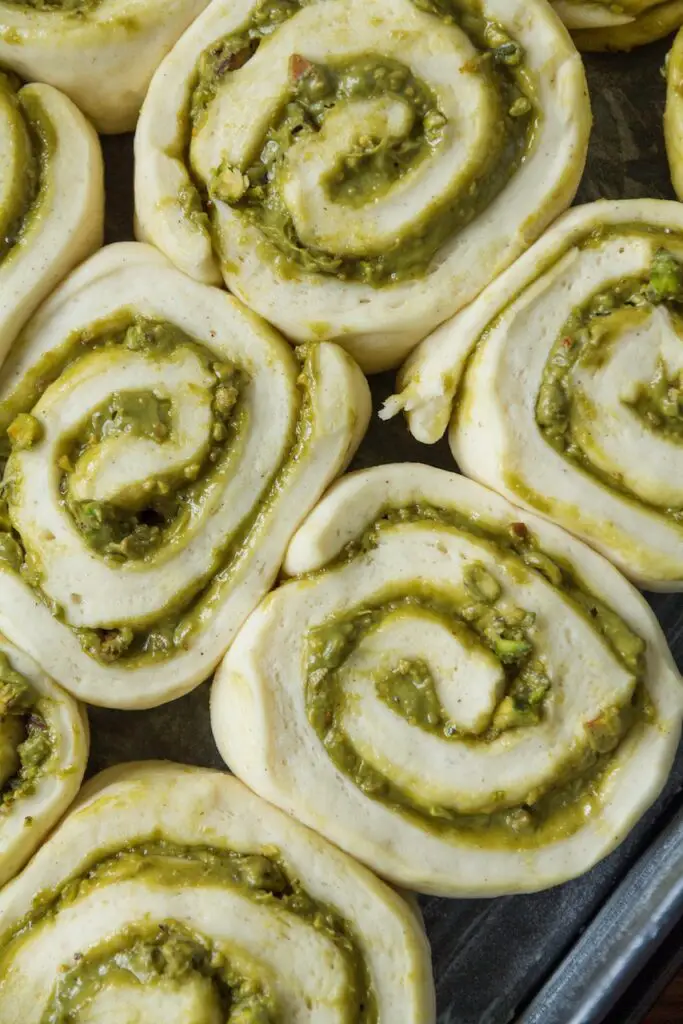 Pistachio Rolls with Creamy Pistachio Frosting