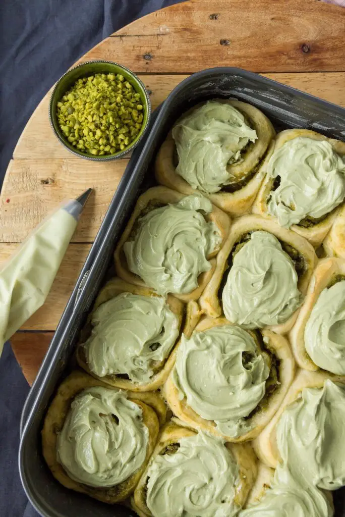 Pistachio Rolls with Creamy Pistachio Frosting