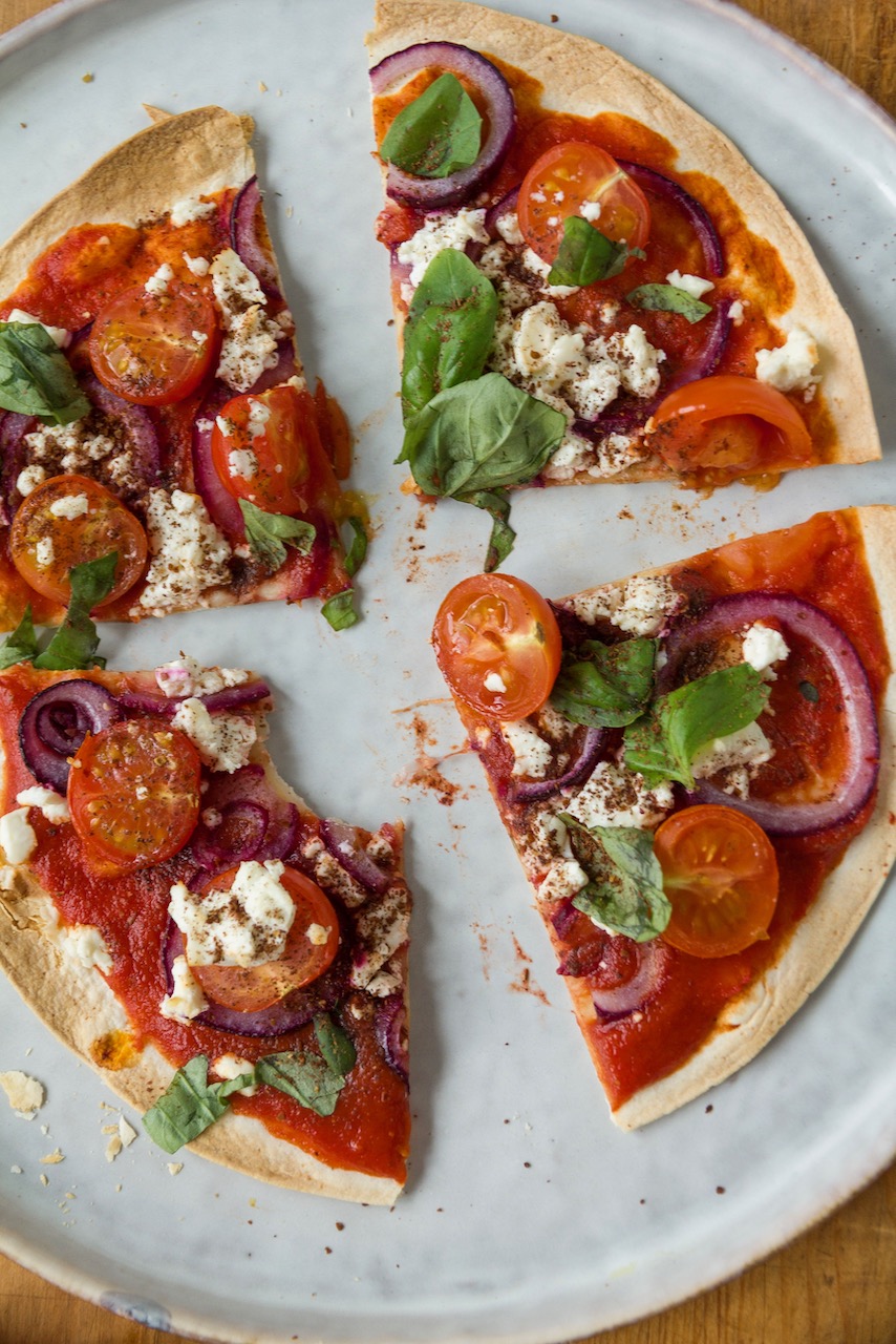 Quick Lavash Flatbread Pizza from the Oven