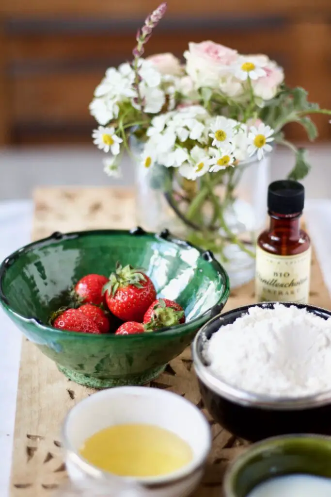 Strawberry Donuts with Labneh-Rosewater Glaze