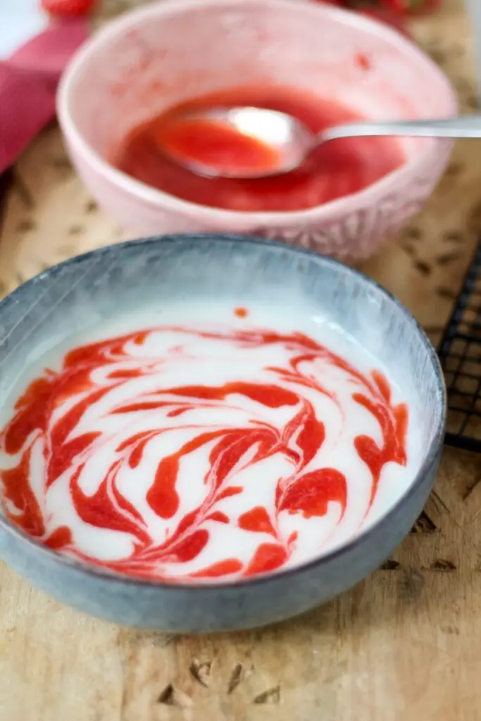 Strawberry Donuts with Labneh-Rosewater Glaze