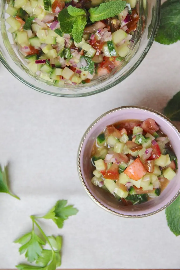 Salad Shirazi - Persischer Tomaten-Gurkensalat - Labsalliebe
