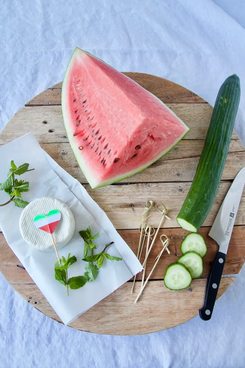 Panir Hendevaneh- Persische Wassermelonen-Feta-Spieße als Snack für die WM-Party