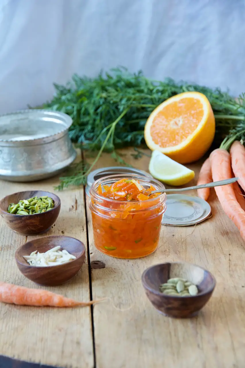 Morabay-e Havij - Karotten-Orangen-Konfitüre mit Kardamom und Rosenwasser