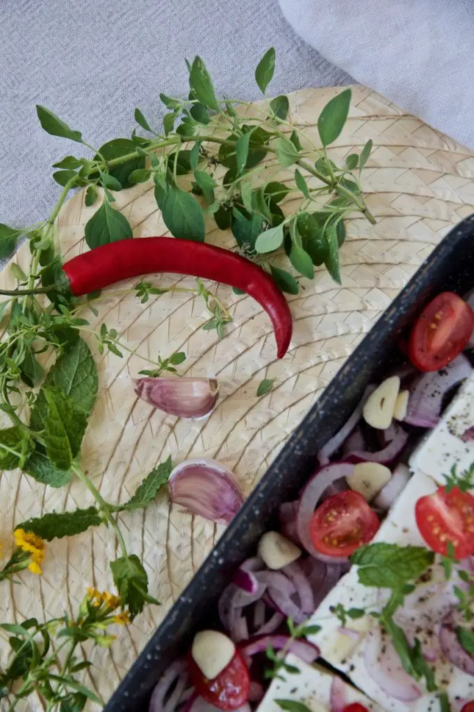 Gegrillter Feta mit Tomaten und Kräuter - Labsalliebe