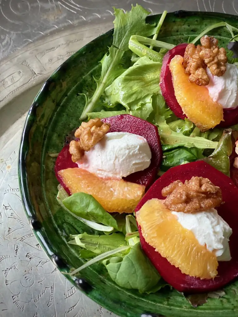 Rote-Bete-Salat mit Ziegenkäse und Orangen