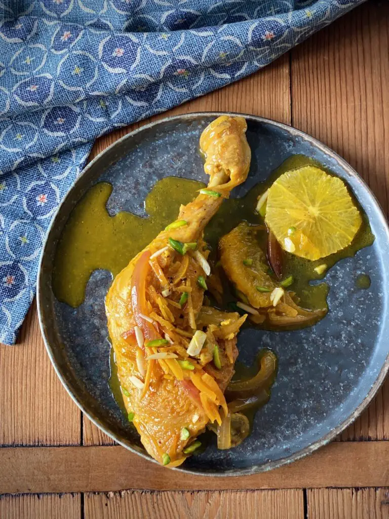 Khoresht-e Porteghal - Orangen-Hähnchenschenkel خورش پرتقال - Labsalliebe