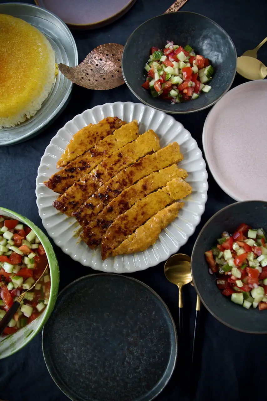 Kabab Tabei Morgh - Safran-Hähnchen-Hackfleisch کباب تابه ای مرغ