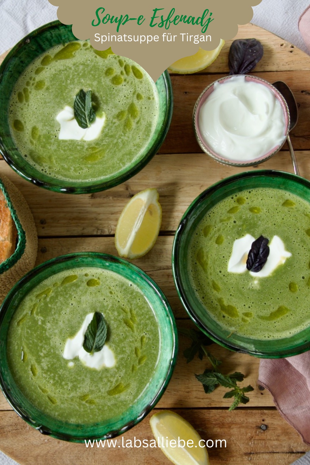 Soup-e Esfenadj - Spinatsuppe für Tirgan - Labsalliebe
