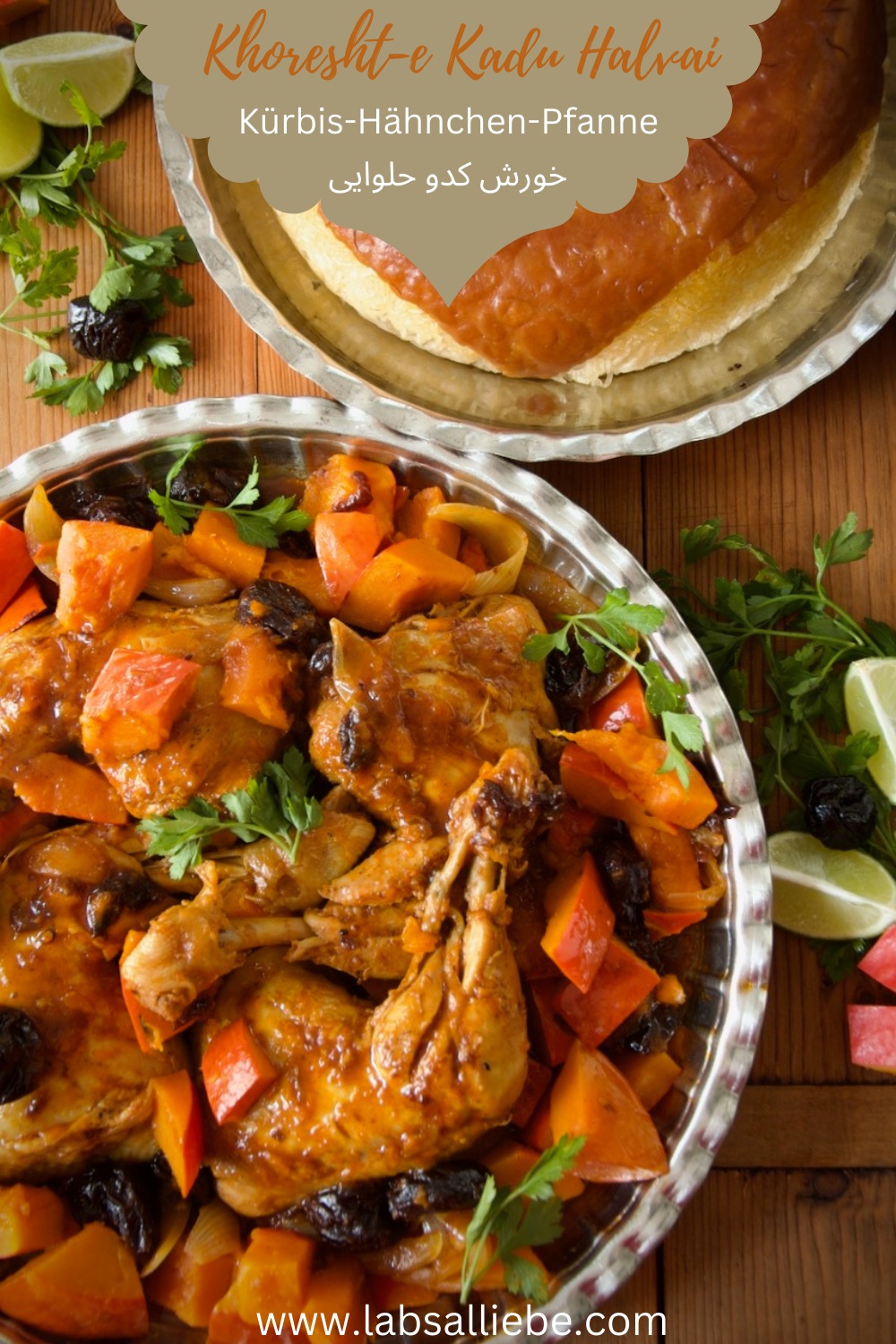 Khoresht-e Kadu Halvai - Kürbis-Hähnchen-Pfanne خورش کدو حلوایی ...