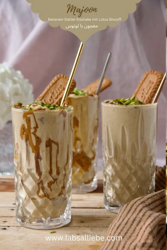 Majoon - Bananen-Dattel-Eisshake mit Lotus Biscoff معجون با لوتوس ...