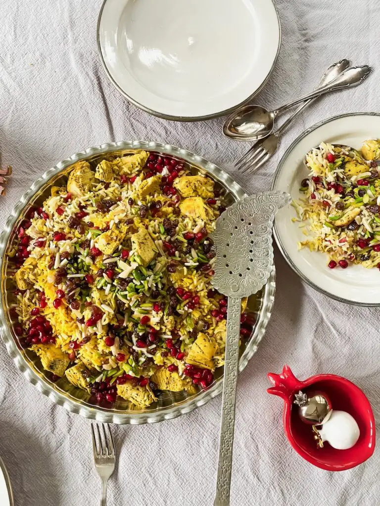 Anar Polo ba Morgh – Granatapfel-Reis mit Hühnerfilet انار پلو با مرغ