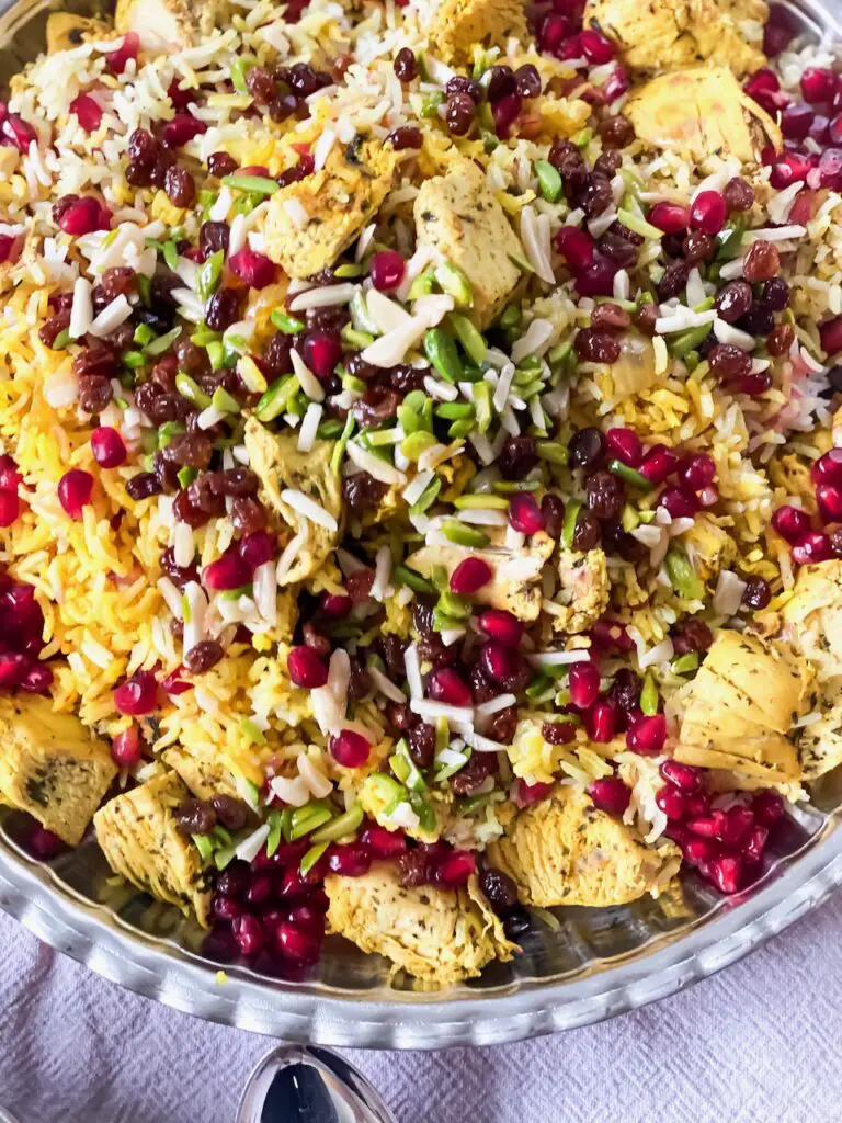 Anar Polo ba Morgh – Granatapfel-Reis mit Hühnerfilet انار پلو با مرغ