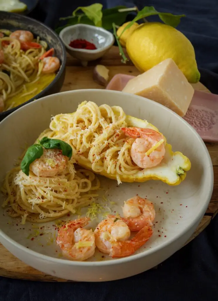 Spaghetti al Limone mit Scampi wie in Sorrento