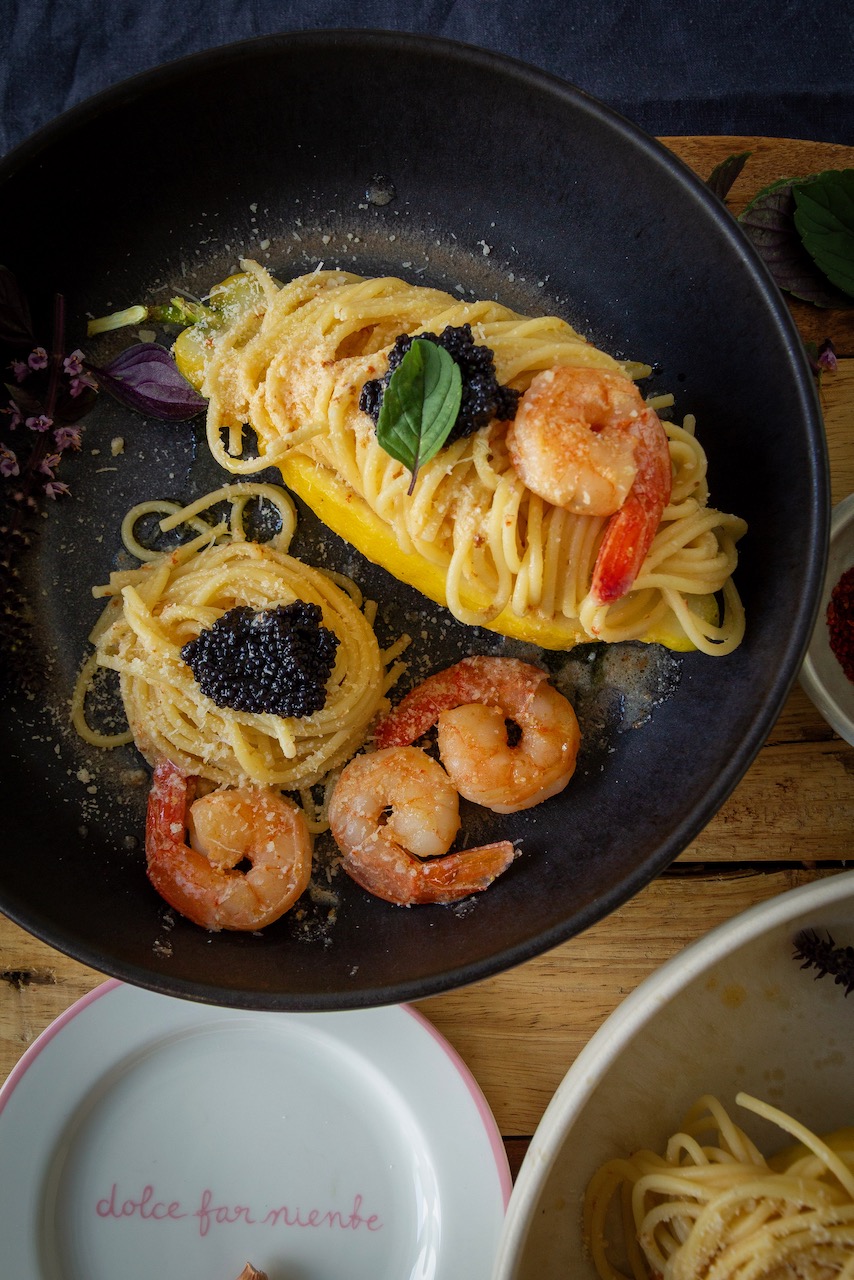 Spaghetti al Limone mit Scampi wie in Sorrento