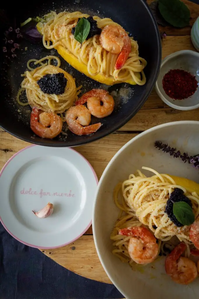 Spaghetti al Limone mit Scampi wie in Sorrento