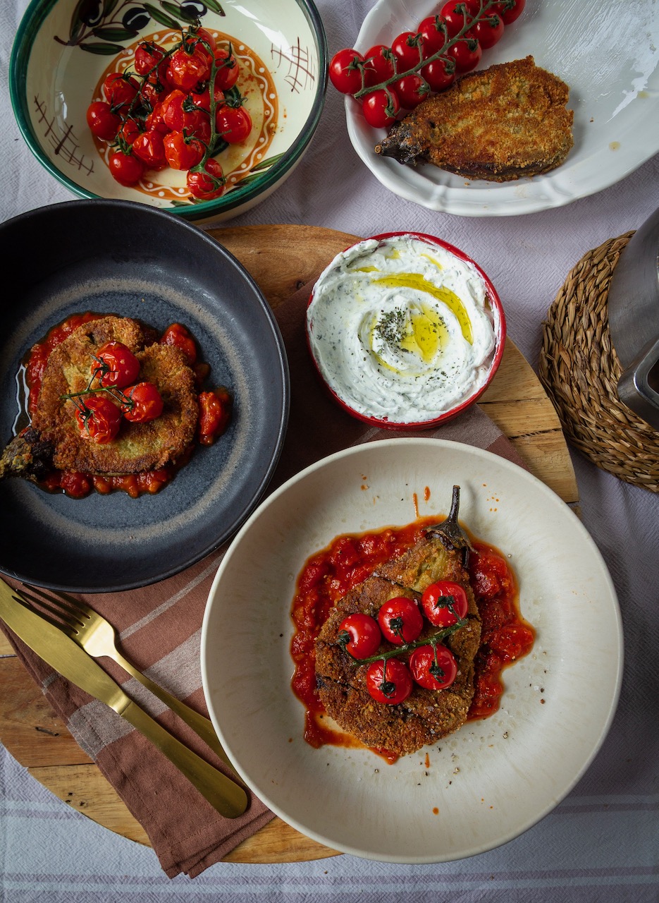 Knusprige orientalische Auberginen-Schnitzel
